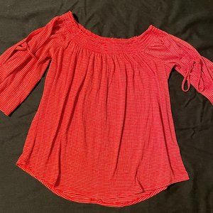 Cold shoulder red top
